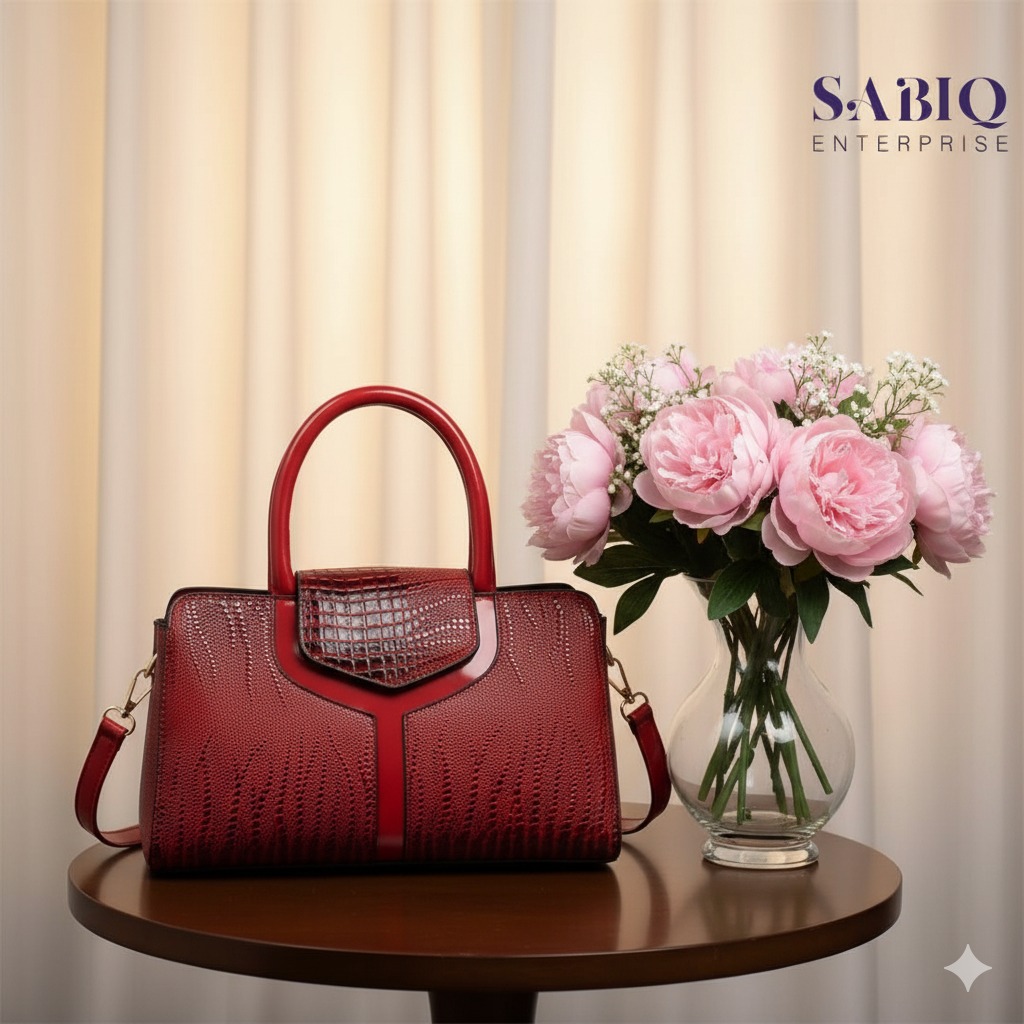 Luxury PU Leather Alligator Pattern Shoulder Bag for Women 2025